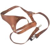 Quick Release Anti-Slip Shoulder Genuine Leather Harness Camera Strap with Metal Hook for SLR / DSLR Cameras (Right Shoulder)