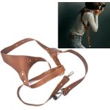 Quick Release Anti-Slip Shoulder Genuine Leather Harness Camera Strap with Metal Hook for SLR / DSLR Cameras (Right Shoulder)