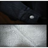 Mannen winter wol liner Jean jassen bovenkleding warme denim jassen  maat: M (zwart)