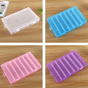 Plastic Organizer Container Storage Box 28 Slots Removable Grid Compartment for Jewelry Earring Fishing Hook Small Accessories(Purple)