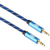 EMK 3.5mm Male to Male Grid Nylon Braided Audio Cable for Speaker / Notebooks / Headphone  Length: 0.5m (Blue)