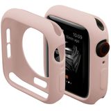 ENKAY Hat-Prince 2 in 1 TPU Semi-clad Protective Shell + 3D Full Screen PET Curved Heat Bending HD Screen Protector for Apple Watch Series 4 44mm(Pink)
