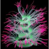 Aquarium Fish Tank Landscaping Decoration Silica Gel Simulation Software Coral Fluorescent Anemone  Size: 100cm(Pink)