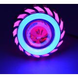 Motorcycle 30W DC 12V-85V LED Headlight Lens Built-in Whirlwind Double Aperture Angle Eyes + Devil Eye(Pink Light)