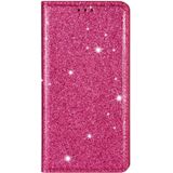 For Samsung Galaxy Note 10 Plus Ultrathin Glitter Magnetic Horizontal Flip Leather Case with Holder & Card Slots(Rose Red)