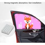 Car Cartoon Magnetic Sunshade Sunscreen Telescopic Collapsible Sunshield  Size:Co-pilot(Fox)