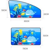 Car Cartoon Magnetic Sunshade Sunscreen Telescopic Collapsible Sunshield  Size:Co-pilot(Fox)