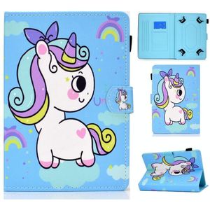 Painted Pattern TPU Horizontal Flip Leather Protective Case For Universal 8 inch(Rainbow Unicorn)