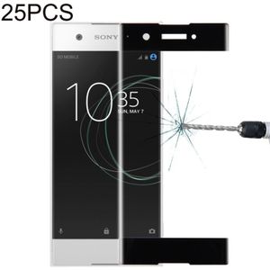 25 PCS For Sony Xperia XA1 0.33mm 9H Surface Hardness 3D Curved Full Screen Tempered Glass Screen Protector (Black)