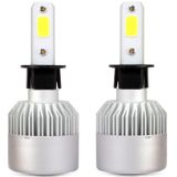 S2 2PCS H3 18W 1800LM 6500K 2 COB LED Waterproof IP67 Car Headlight Lamps  DC 9-32V(White Light)