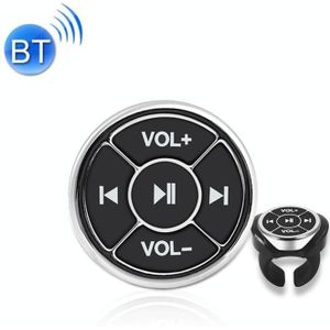 Car Mobile Phone Remote Control Bluetooth Wireless Multimedia Button Remote Control Music Playback Selfie  Colour: Silver With Buckle