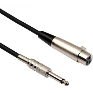 1.8m XLR 3-Pin Female to 1/4 inch (6.35mm) Mono Shielded Microphone Mic Cable