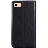 For iPhone 7 / 8 / SE (2020) PU + TPU Gloss Oil Solid Color Magnetic Horizontal Flip Leather Case with Holder & Card Slot & Wallet(Black)