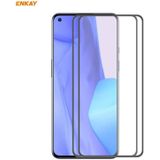 For OnePlus 9 2 PCS ENKAY Hat-Prince Anti-drop Full Glue Tempered Glass Full Screen Film Anti-fall Protector