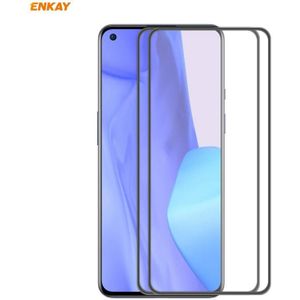 For OnePlus 9 2 PCS ENKAY Hat-Prince Anti-drop Full Glue Tempered Glass Full Screen Film Anti-fall Protector