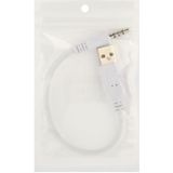 USB to 3.5mm Jack Data Sync & Charge Cable for iPod shuffle 1st /2nd /3rd Generation  Length: 15.5cm(White)