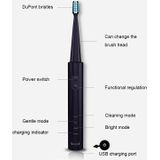 USB Wireless Charge Sonic Electric Toothbrush Adult Oral Hygiene Rechargeable Ultrasonic Tooth Brush with 4 Brush Heads (Green)