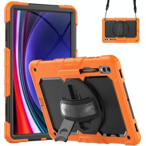 Voor Samsung Galaxy Tab S9 Ultra / S8 Ultra siliconen + pc-tablethoes (oranje + zwart)