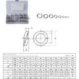 325 PCS Stainless Steel Spring Lock Washer Assorted Kit M2-M16 for Car / Boat / Home Appliance