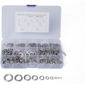325 PCS Stainless Steel Spring Lock Washer Assorted Kit M2-M16 for Car / Boat / Home Appliance