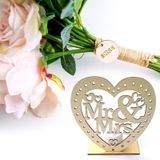 2 PCS Creative Heart Shaped Wooden Decoration Romantic Wooden Sign LED Candle Light(JM01454)