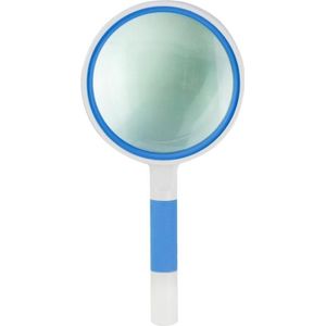 3 PCS Hand-Held Reading Magnifier Glass Lens Anti-Skid Handle Old Man Reading Repair Identification Magnifying Glass  Specification: 85mm 10 Times (Blue White)
