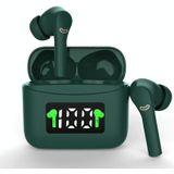 J5 Wireless Bluetooth 5.2 Stereo Binaural Earphone with Charging Box & LED Digital Display  Support Automatic Pairing (Green)