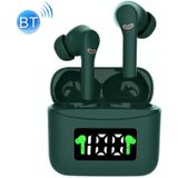 J5 Wireless Bluetooth 5.2 Stereo Binaural Earphone with Charging Box & LED Digital Display  Support Automatic Pairing (Green)