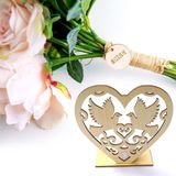 2 PCS Creative Heart Shaped Wooden Decoration Romantic Wooden Sign LED Candle Light(JM01453)