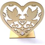 2 PCS Creative Heart Shaped Wooden Decoration Romantic Wooden Sign LED Candle Light(JM01453)