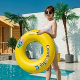 2 PCS Yellow Letters Inflatable Swimming Ring Thickened PVC Adult Water Ring Floating Ring  Size:90