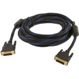 Nylon Netting Style DVI-I Dual Link 24+5 Pin Male to Male M / M Video Cable  Length: 5m