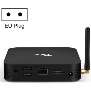 TX6 HD TV Box Media Player  Android 7.1 / 9.0 System  Allwinner H6  up to 1.5GHz  Quad-core ARM Cortex-A53  2GB + 16GB  Support Bluetooth  WiFi  RJ45  EU Plug