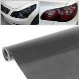 Protective Decoration Bright Surface Car Light Membrane /Lamp Sticker  Size: 195cm x 30cm (Grey Black)