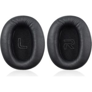 1 Pair Protein Skin Leather Headest Sponge Earmuffs For Edifier W820BT / W808BT / K815 / K815PG1 / H840 / K800 / K830(Black)