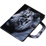 White Tiger Pattern Horizontal Flip Leather Case for Huawei MediaPad T5  with Holder & Card Slot & Wallet