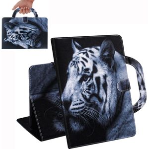 White Tiger Pattern Horizontal Flip Leather Case for Huawei MediaPad T5  with Holder & Card Slot & Wallet