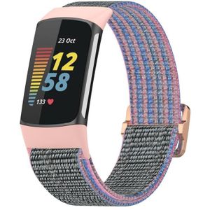 Voor Fitbit Charge 6 elastische nylon gevlochten horlogeband