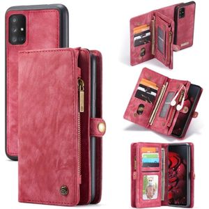 For Galaxy A71 4G CaseMe-008 Detachable Multifunctional Horizontal Flip Leather Case with Card Slot & Holder & Zipper Wallet & Photo Frame(Red)