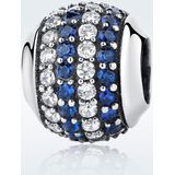 S925 Sterling Silver Four Rows Diamond Blue Coast Beads DIY Bracelet Necklace Accessories