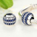 S925 Sterling Silver Four Rows Diamond Blue Coast Beads DIY Bracelet Necklace Accessories