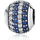 S925 Sterling Silver Four Rows Diamond Blue Coast Beads DIY Bracelet Necklace Accessories