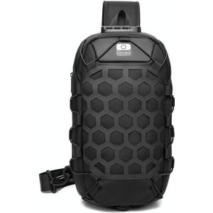 Ozuko 9357 Men Waterproof Oxford Cloth Anti-Theft Shoulder Messenger Bag with External USB Charging Port(Black)