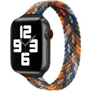 Small Taille Single Loop Nylon Vlecht Vervangende horlogeband voor Apple Watch Series 7 45mm / 6 & SE & 5 & 4 44 MM / 3 & 2 & 1 42mm  Grootte: M 155mm (Camouflage Kleurrijk)