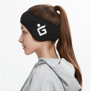2  PCS Plus Velvet Autumn Ladies Outdoor Luminous Warm Earmuffs Forehead Protection Cold Ear Cover  Size: Free Size( Black)