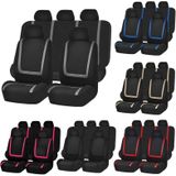 Universal Car Seat Cover Polyester Fabric Automobile Seat Covers Car Seat Cover Vehicle Seat Protector Interior Accessories 9pcs Set Red
