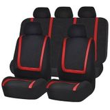 Universal Car Seat Cover Polyester Fabric Automobile Seat Covers Car Seat Cover Vehicle Seat Protector Interior Accessories 9pcs Set Red