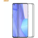 For OnePlus 9R 2 PCS ENKAY Hat-Prince Anti-drop Full Glue Tempered Glass Full Screen Film Anti-fall Protector