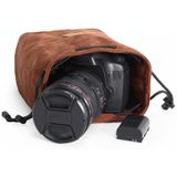 S.C.COTTON Liner Shockproof Digital Protection Portable SLR Lens Bag Micro Single Camera Bag Square Brown L