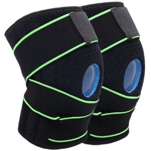 2 PCS Sports Band Compression Silicone Knee Pads Running Sports Cycling Knee Pads(Black Green)